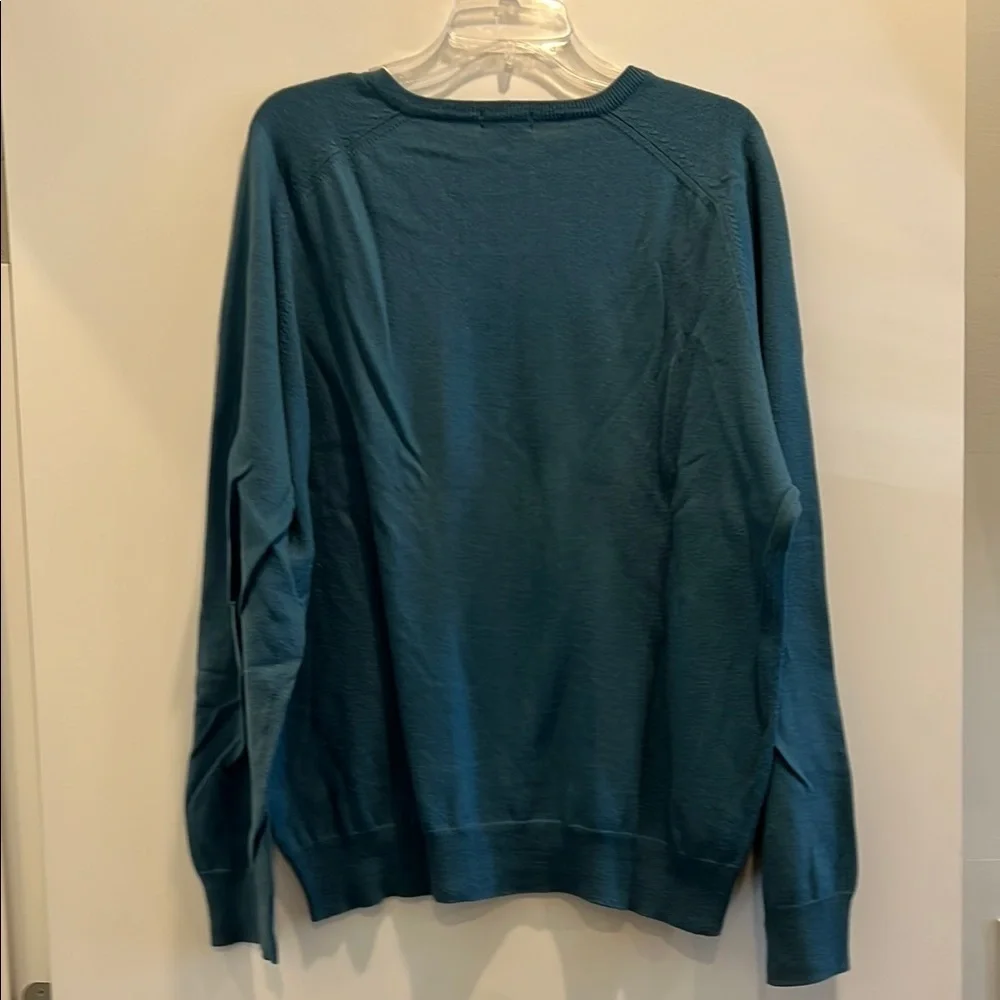 J. Crew Men's Blue V-Neck Sweater size large